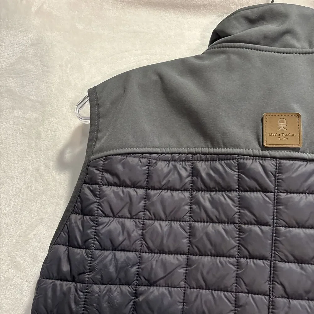 Little Donkey Andy Men's Size Small Sleeveless Quilted Puffer Vest Full Zip Grey